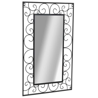 vidaXL dārza spogulis, taisnstūra, 50x80 cm, melns