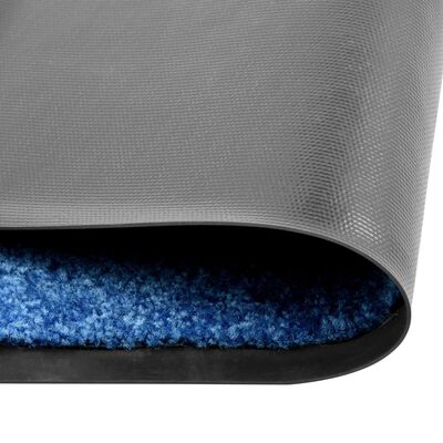 vidaXL durvju paklājs, mazgājams, zils, 60x180 cm