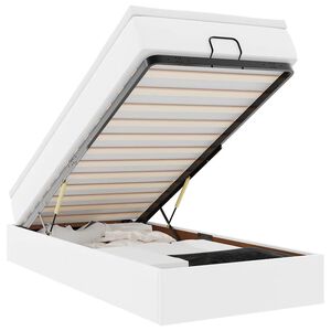 vidaXL Osmaņu gultas rāmis ar matrača balta 80x200cm mākslīgā āda