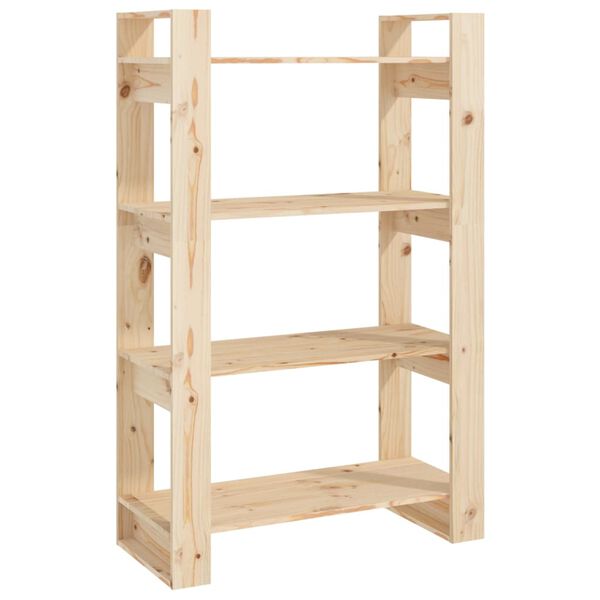 vidaXL grāmatu plaukts, 80x35x125 cm, priedes masīvkoks