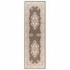 vidaXL Skrējēju paklājs FLORNES Austs Pelēkbrūns raksts 67 x 200 cm PP