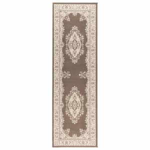 vidaXL Skrējēju paklājs FLORNES Austs Pelēkbrūns raksts 67 x 200 cm PP