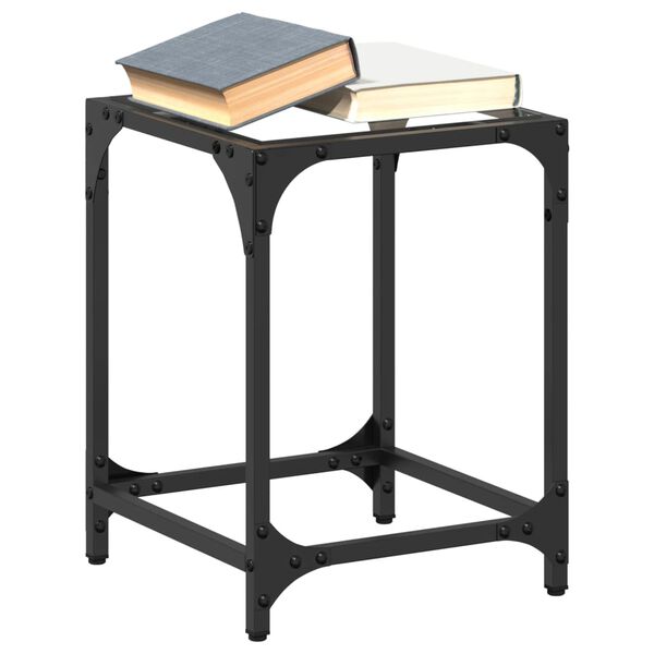 vidaXL kafijas galdiņi, 2 gab., 30x30x40cm, caurspīdīgs, rūdīts stikls