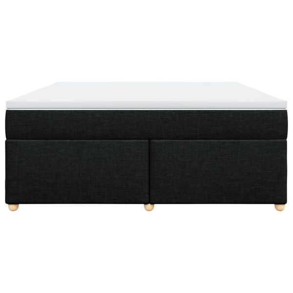 vidaXL atsperu gulta ar matraci, melns, 180x200 cm, audums