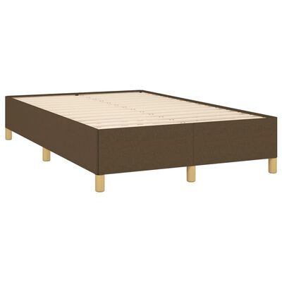 vidaXL atsperu gulta ar matraci, LED, tumši brūns audums, 120x190 cm