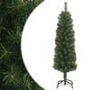 vidaXL mākslīgā Ziemassvētku egle ar statīvu, &scaron;aura, zaļa, 150 cm, PVC