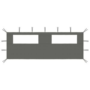 vidaXL dārza nojumes siena ar logiem, 6x2 m, antracītpelēka
