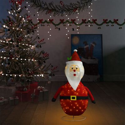 vidaXL dekoratīva Ziemassvētku vecīša figūra ar LED, audums, 90 cm
