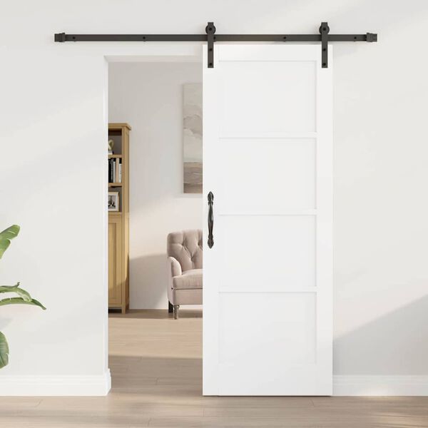 vidaXL Slīdo&scaron;ās durvis Balts un melns 73,5 x 198,5 cm