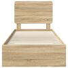 vidaXL Gultas rāmis Sonoma ozols 90 x 200 cm Inženierijas koks