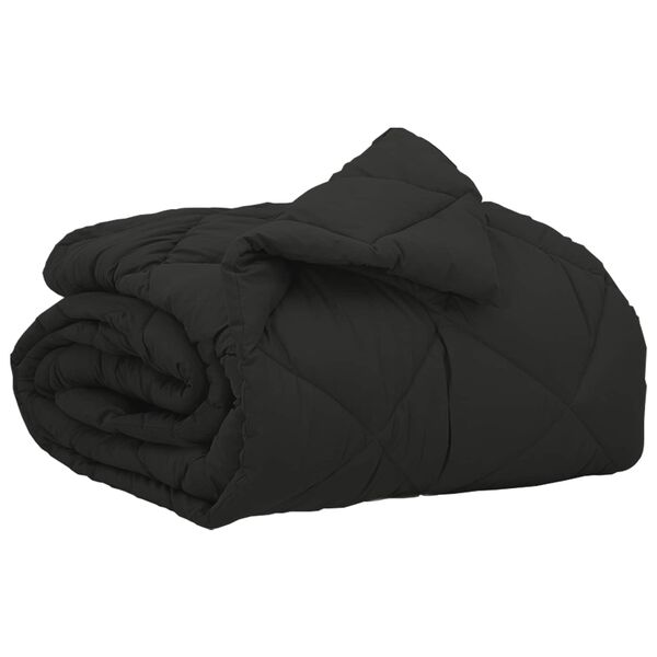 vidaXL Pilnas gada sega Melna 200 x 140 cm Mikro&scaron;ķiedra