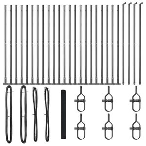 vidaXL Žoga āķis Pelēka 50 x 1,4 m (12 x 12 mm tīkls) Tērauds un PVC