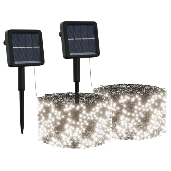 vidaXL solārā lampiņu virtene, 2 gab., 2x200 LED, vēsi balta
