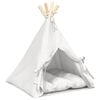 vidaXL Mazo dzīvnieku teepee ar spilvenu Balts 40 x 40 x 50 cm