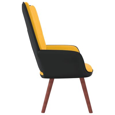vidaXL atpūtas krēsls, sinepju dzeltens, samts un PVC