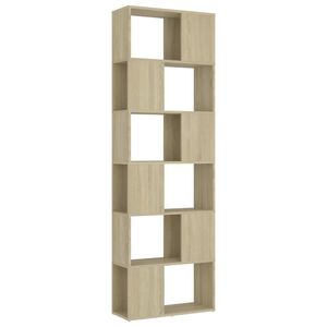 vidaXL grāmatu plaukts, 60x24x186 cm, ozolkoka, inženierijas koks
