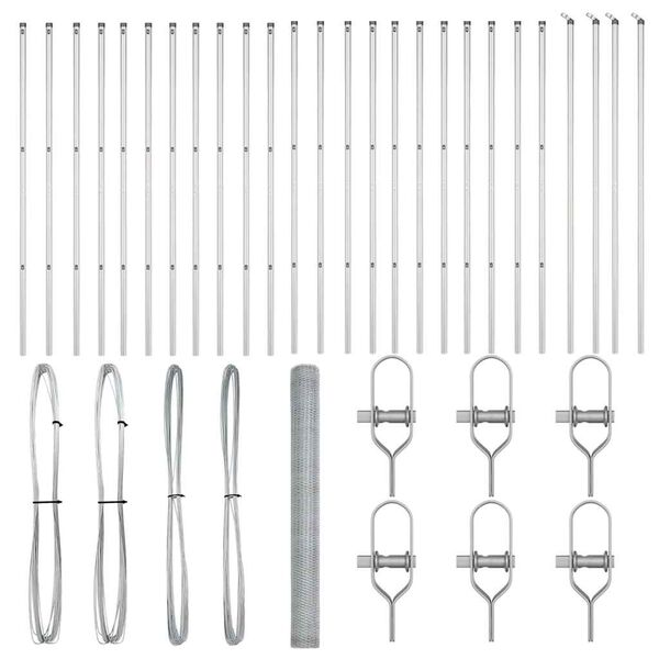 vidaXL Žoga āķis Sudraba 50 x 1,5 m (13 mm siets) Tērauds