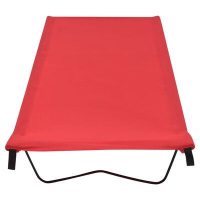 vidaXL kempinga gultas, 2 gab., 180x60x19 cm, sarkans oksforda audums