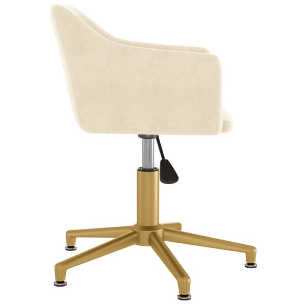 vidaXL grozāms virtuves krēsls, krēmkrāsas samts