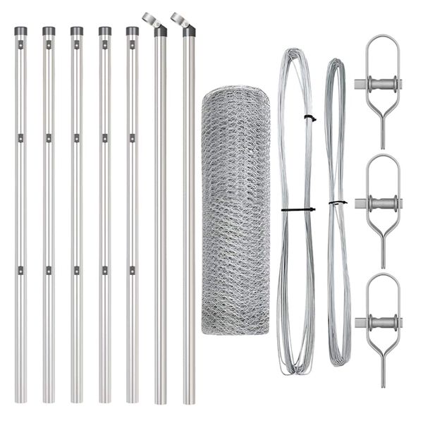 vidaXL Žoga āķis Sudraba 10 x 0,6 m (13 mm režģis) Tērauds