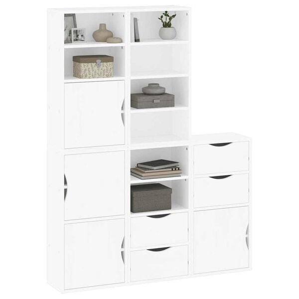 vidaXL sānu skapji 5 gab., ODDA, balts, 40x24x79 cm, priedes masīvkoks