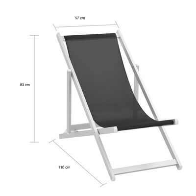 vidaXL pludmales krēsli, 2 gab., alumīnijs, tekstilēns, melni