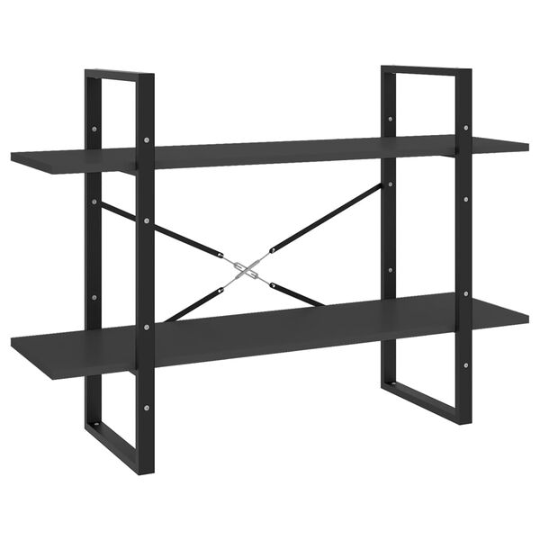 vidaXL 2-līmeņu grāmatu plaukts, pelēks, 100x30x70cm inženierijas koks