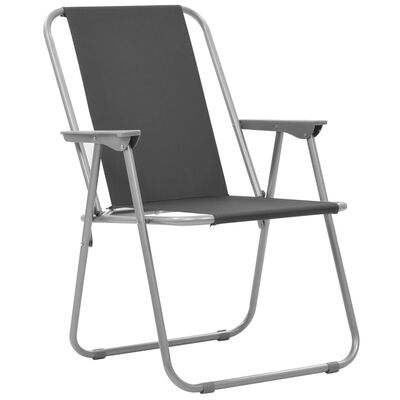 vidaXL saliekami kempinga krēsli, 2 gab., 52x59x80 cm, pelēki