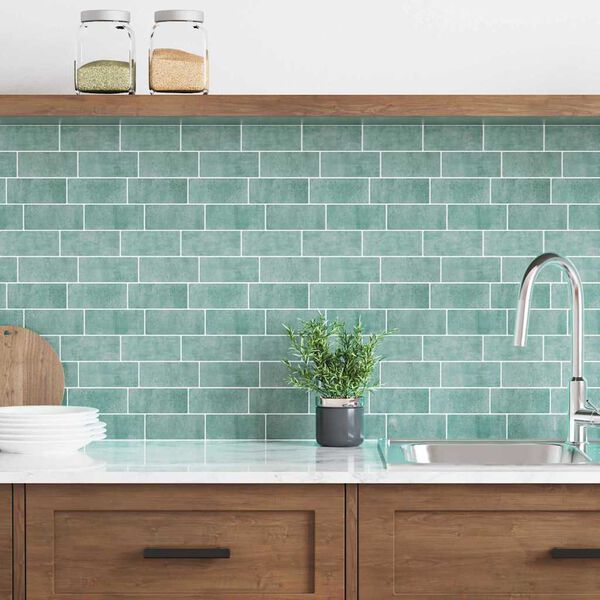 vidaXL Metro flīze 10 pcs Pelēki zaļa 29.4 x 21.4 cm