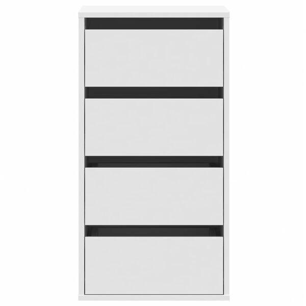 vidaXL atvilktņu skapītis, balts, 40x41x76 cm, inženierijas koks