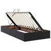 vidaXL Glabā&scaron;anas gulta ar matraci Melna 90 x 190 cm Mākslīgā āda