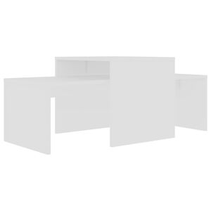 vidaXL kafijas galdiņu komplekts, balts, 100x48x40cm inženierijas koks