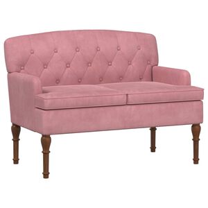 vidaXL Divvietīga mēbele ar pogu pūkām Rozā 111 x 65 x 79 cm Samts