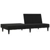 vidaXL 2-vietīga dīvāngulta ar soliņu, melns mikro&scaron;ķiedras audums