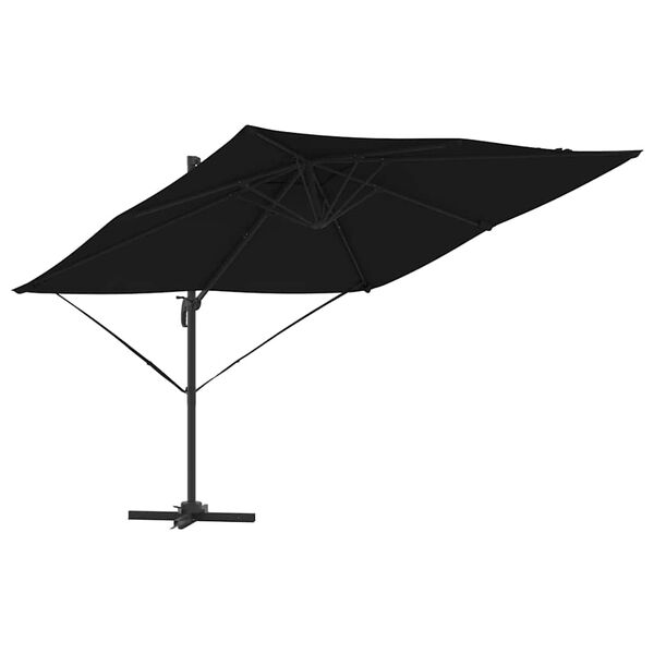 vidaXL Roma Parasol Melna 286 x 285 x 265 cm Poliesters un alumīnijs