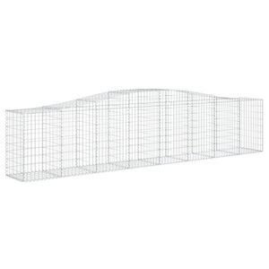 vidaXL arkveida gabiona grozs, 400x50x80/100 cm, cinkota dzelzs