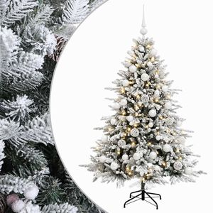 vidaXL Mākslīgā Ziemassvētku egle ar bumbiņu 120 cm 150 LED