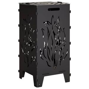 vidaXL Uguns bedre Melns 47 x 38 x 75 cm Tērauds