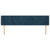 vidaXL galvgalis ar malām, tum&scaron;i zils samts, 163x16x78/88 cm