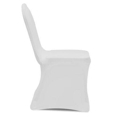 vidaXL krēslu pārvalki, 18 gab., balts elastīgs audums