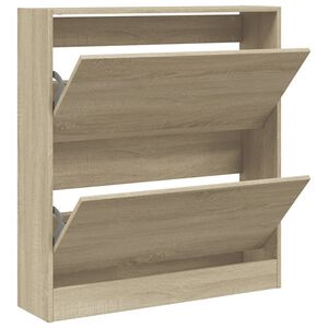 vidaXL apavu plaukts, ozolkoka krāsa, 80x21x87,5 cm, inženierijas koks