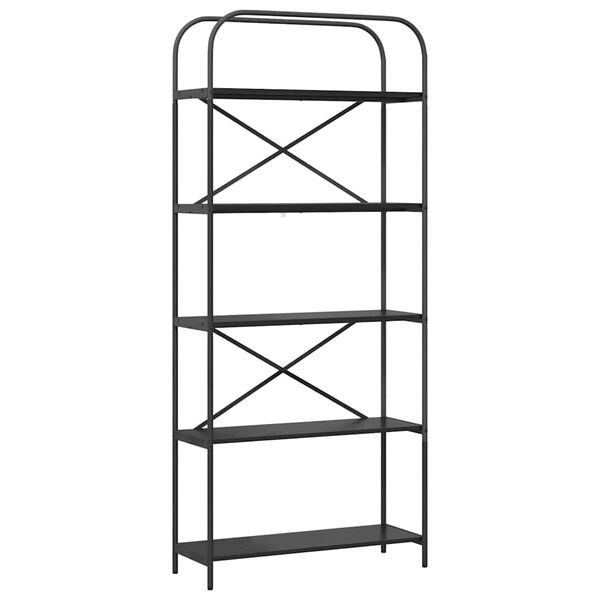 vidaXL Grāmatu plaukts Melns ozolkoks 80 x 30 x 183 cm