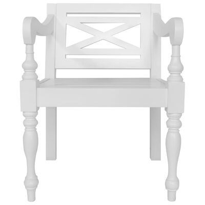 vidaXL krēsli, 2 gab., balti, masīvs sarkankoks