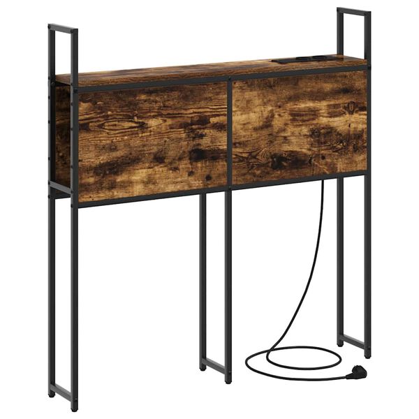 vidaXL Uzglabā&scaron;anas galvas balsts ar uzlādes staciju ar plauktu