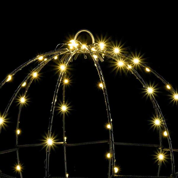 vidaXL Bumba su 96 LED Silti balta 30 cm Metāla