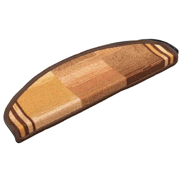 vidaXL kāpņu paklāji, 10 gab., pa&scaron;līmējo&scaron;i, 65x21x4 cm, brūni