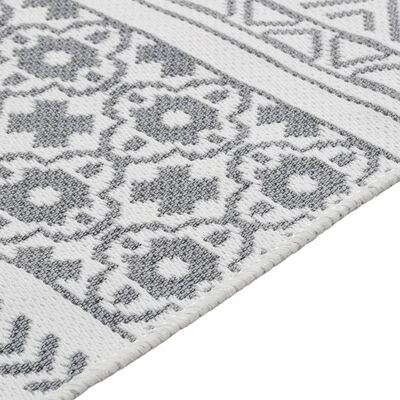 vidaXL paklājs, pelēks ar baltu, 160x230 cm, kokvilna