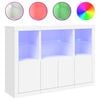 vidaXL kumodes ar LED apgaismojumu, 3 gab., baltas, inženierijas koks