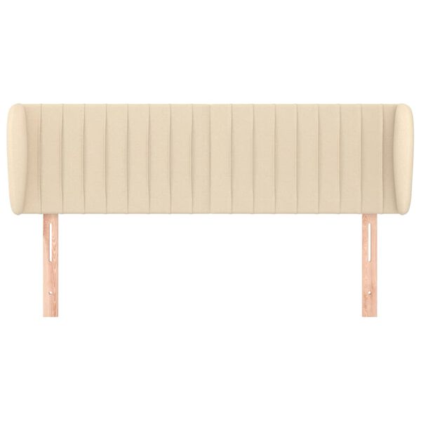 vidaXL galvgalis ar malām, 147x23x78/88 cm, krēmkrāsas audums
