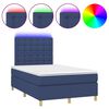 vidaXL atsperu gulta ar matraci, LED, zils audums, 120x200 cm